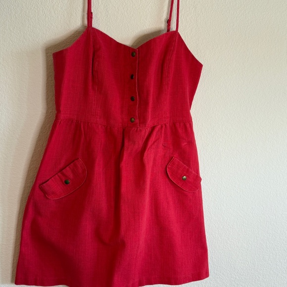 Unbranded Dresses & Skirts - 🌺 Cherry Red Cutie! Button-Front Sundress w/ Pockets – Size M🌺Preloved